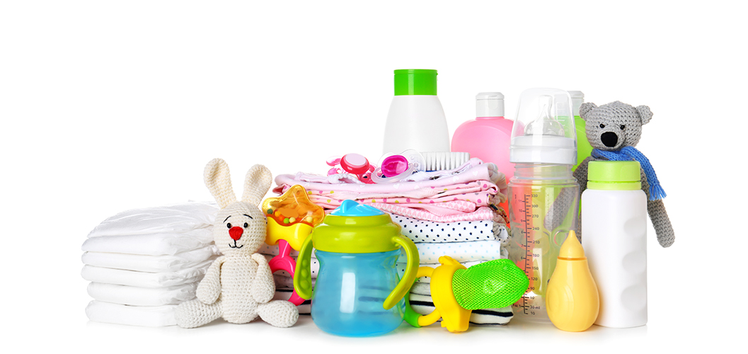 A collection of baby accessories available for bulk order in Ghana